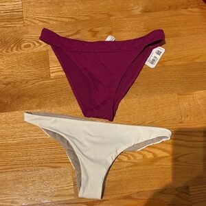 Lot of 2 Lululemon Bikini Bottoms SZ 8 White Reversible NWOT Magenta NWT❤️❤️❤️